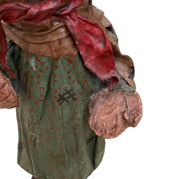 Set Of 2 Vintage Handmade Primitive Paper Mache Doll - Picture 12 of 13